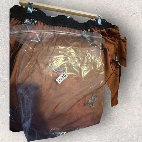 Lularoe NWT Lola Skirt Size XL Brown/Copper With Black Tulle Overlay And Birds - Picture 5 of 6